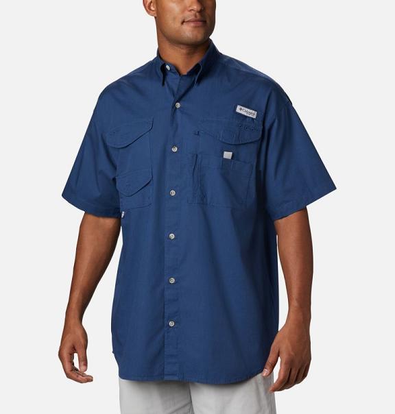 Columbia PFG Bonehead Fishing Shirts Blue For Men's NZ63981 New Zealand